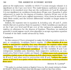 Laffer's First Publication–In the AER